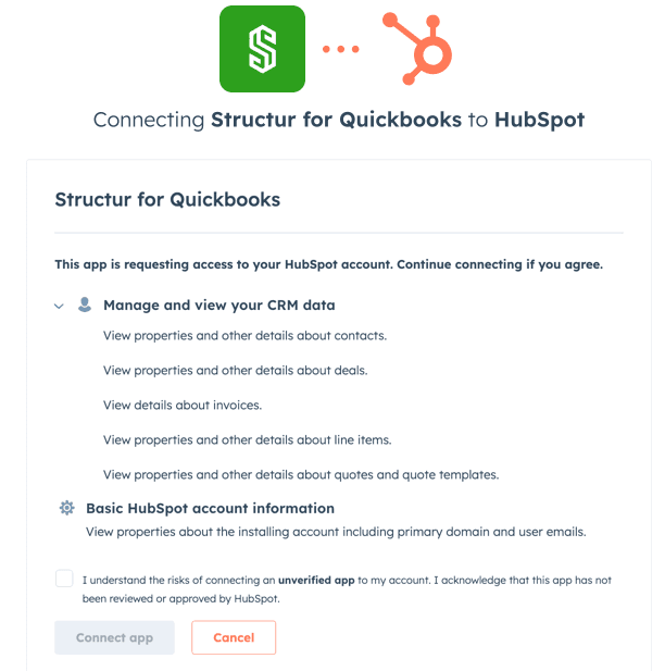 QuickBooks Invoicing in Connected Apps